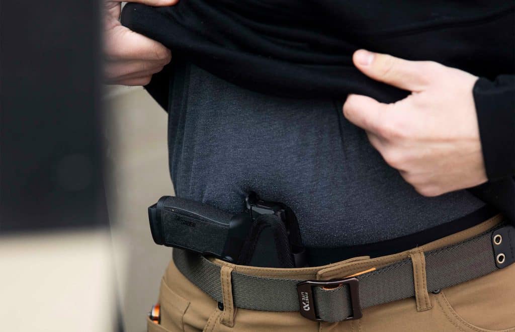 Concealed carry demonstration with Sticky Holsters