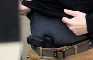 Concealed carry demonstration with Sticky Holsters